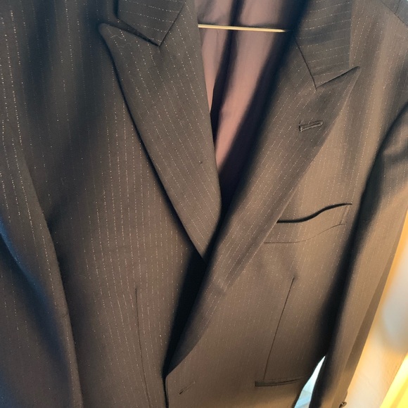 For Glory Black & Gold Leaf Pinstriped Suit - Picture 1 of 8